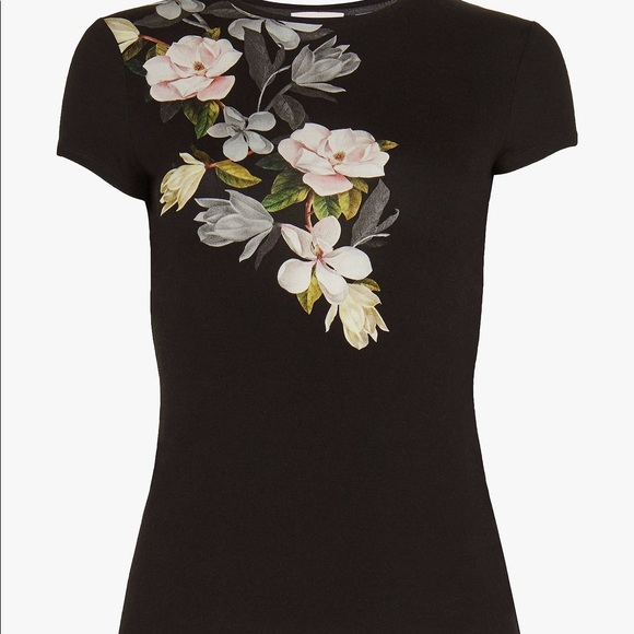 ❌SOLD❌ Ted Baker Torina Opal Print Fitted T-Shirt - Picture 4 of 4